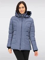 Vegan Eco-Down Winter Puffer Coat  Fleece-Lined High Collar & Detachable by Saki