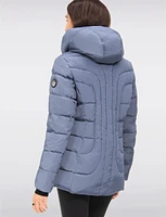 Vegan Eco-Down Winter Puffer Coat  Fleece-Lined High Collar & Detachable by Saki