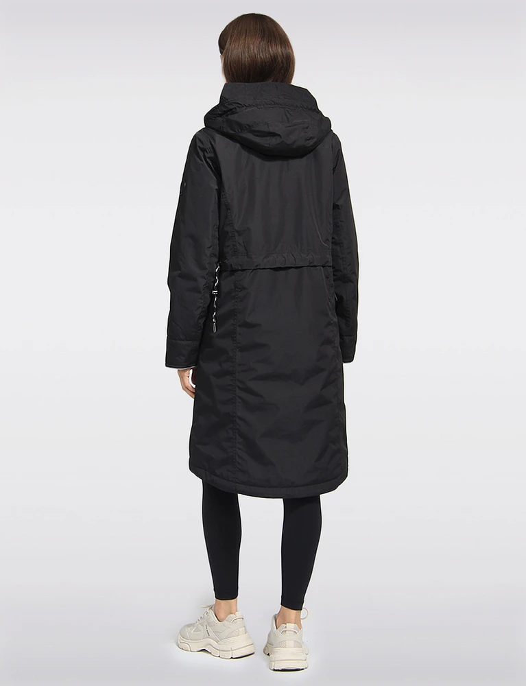 Long Weatherproof Raincoat With Eco-Luxe Detachable Hood by Frandsen