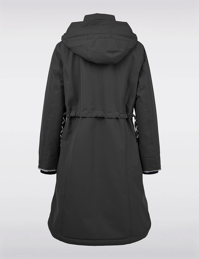 Long Weatherproof Raincoat With Eco-Luxe Detachable Hood by Frandsen