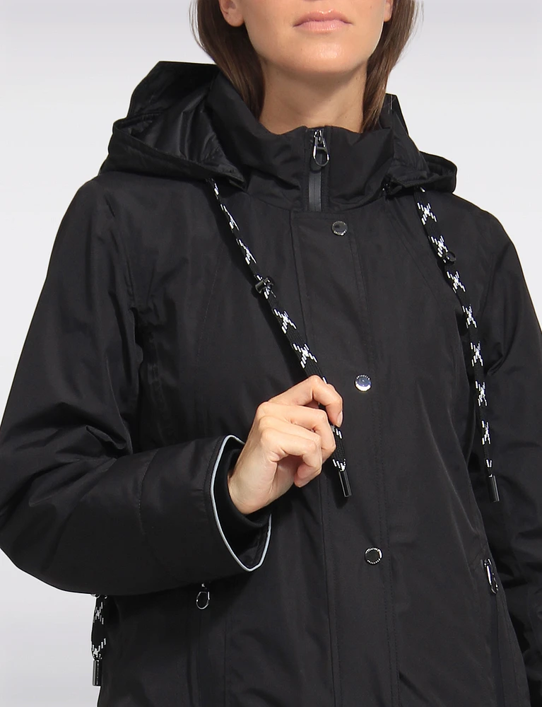 Long Weatherproof Raincoat With Eco-Luxe Detachable Hood by Frandsen