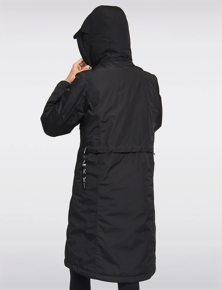 Long Weatherproof Raincoat With Eco-Luxe Detachable Hood by Frandsen