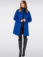 Insulated Wool-Blend Single-Breasted High Collar Coat by Frandsen