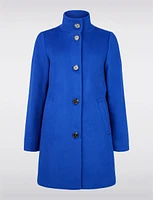 Insulated Wool-Blend Single-Breasted High Collar Coat by Frandsen