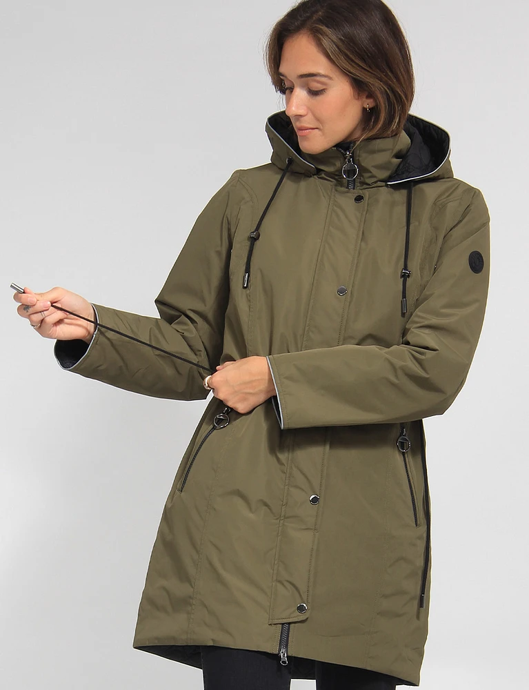 Recycled 2-in-1 Reversible Detachable Hooded Windproof Raincoat by Frandsen