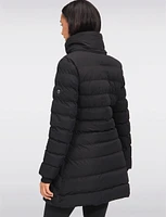 Vegan Hooded Quilted Jacket with Inner Bib & Detachable Faux Fur Trim by Oxygen