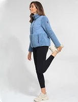 Soft Double-Faced Sherpa High Collar Zip Front Sweater Jacket by Free Country