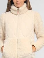 Soft Double-Faced Sherpa High Collar Zip Front Sweater Jacket by Free Country