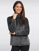 Plush Comfort Cozy High Collar Zip-Up Jacket By Free Country