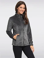 Plush Comfort Cozy High Collar Zip-Up Jacket By Free Country