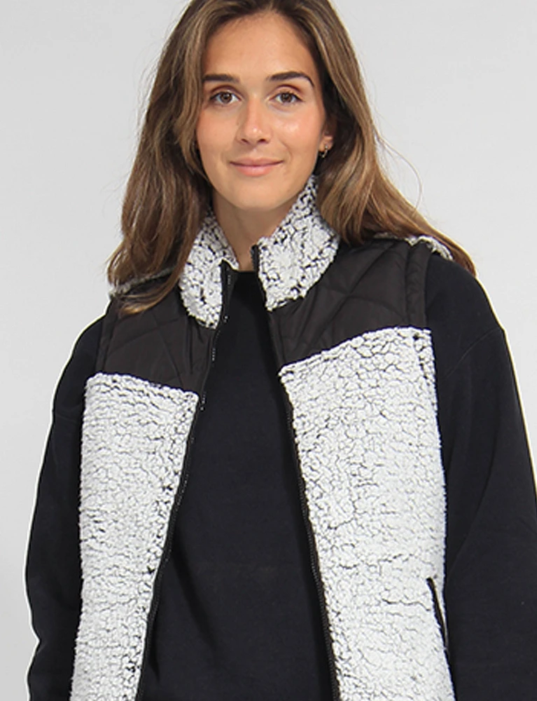 Eco-Friendly Reversible Quilted Sherpa Vest by Free Country