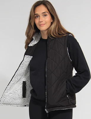 Eco-Friendly Reversible Quilted Sherpa Vest by Free Country