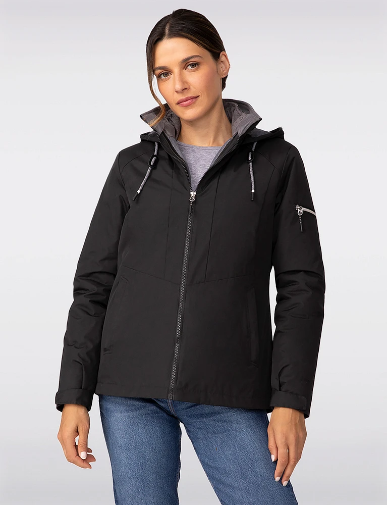 Versatile 3-in-1 Multi-layer Recycled Hooded Jacket by Free Country