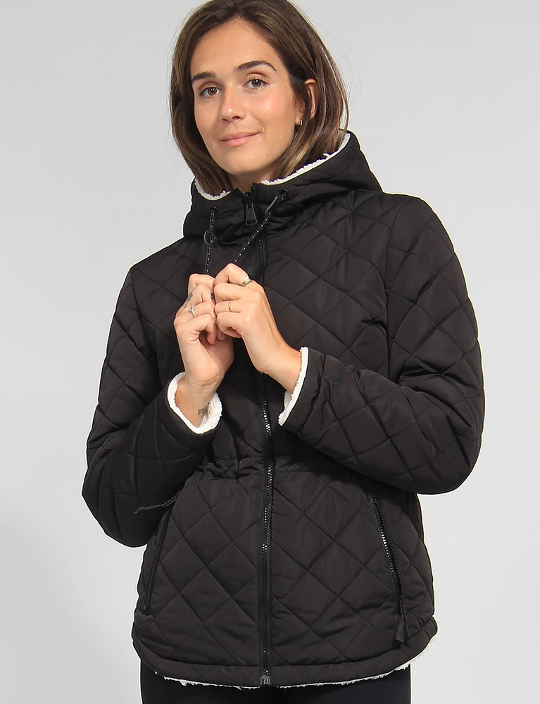 Plush Comfort Cozy High Collar Zip-Up Jacket By Free Country