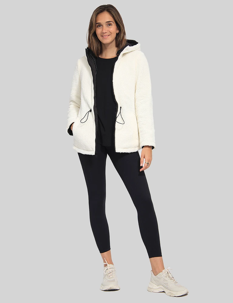 Plush Comfort Cozy High Collar Zip-Up Jacket By Free Country