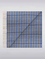 Plaid Design Recycled Cotton Luxuriously Soft Italian Fringed Scarf by Froccella