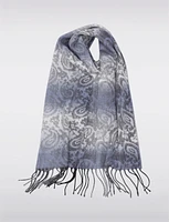 Luxurious Italian Paisley Jacquard Scarf with Fringed Hem by Froccella