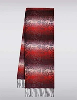 Luxurious Italian Paisley Jacquard Scarf with Fringed Hem by Froccella