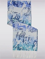 Chic Italian Scarf with Floral Jacquard Pattern by Froccella