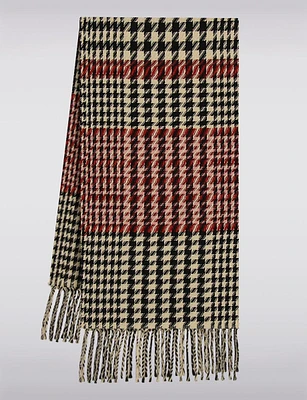 Lightweight Oblong Classic Houndstooth Scarf by Froccella