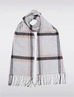 Italian Lightweight Cozy Oblong Fringed Striped Scarf By Froccella