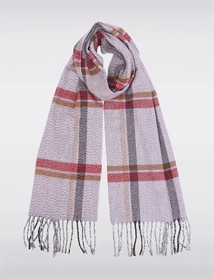 Italian Lightweight Cozy Oblong Fringed Striped Scarf By Froccella