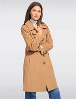 Luxe Single-Breasted Long Wool-Cashmere Blend Peacoat by Anne Klein