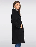 Luxe Single-Breasted Long Wool-Cashmere Blend Peacoat by Anne Klein