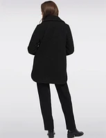 Elegant Notch Collar Bouclé Single-Breasted Vegan Peacoat by Anne Klein