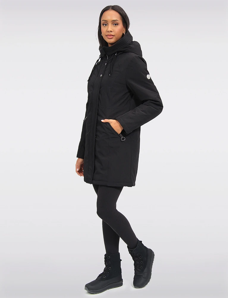 Polyloft Wind & Water-Resistant Hooded Vegan Parka Jacket by Saki