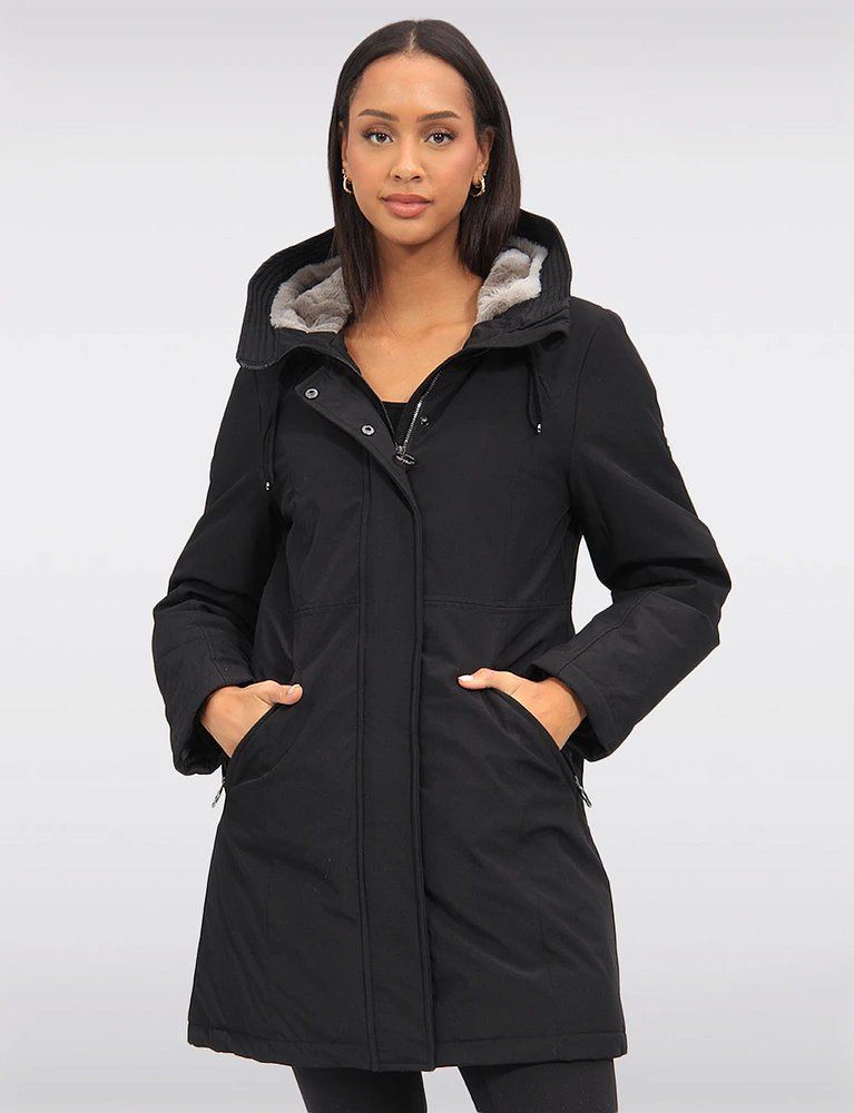 Polyloft Wind & Water-Resistant Hooded Vegan Parka Jacket by Saki