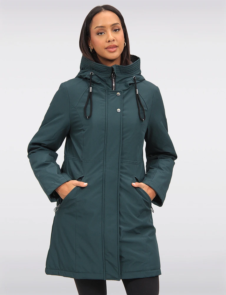 Polyloft Wind & Water-Resistant Hooded Vegan Parka Jacket by Saki
