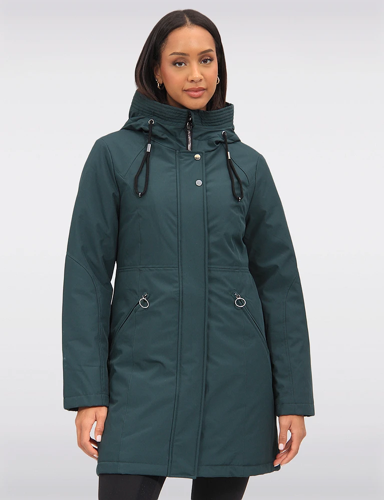 Polyloft Wind & Water-Resistant Hooded Vegan Parka Jacket by Saki