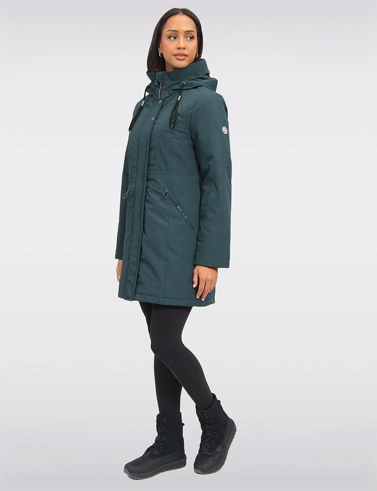 Polyloft Wind & Water-Resistant Hooded Vegan Parka Jacket by Saki