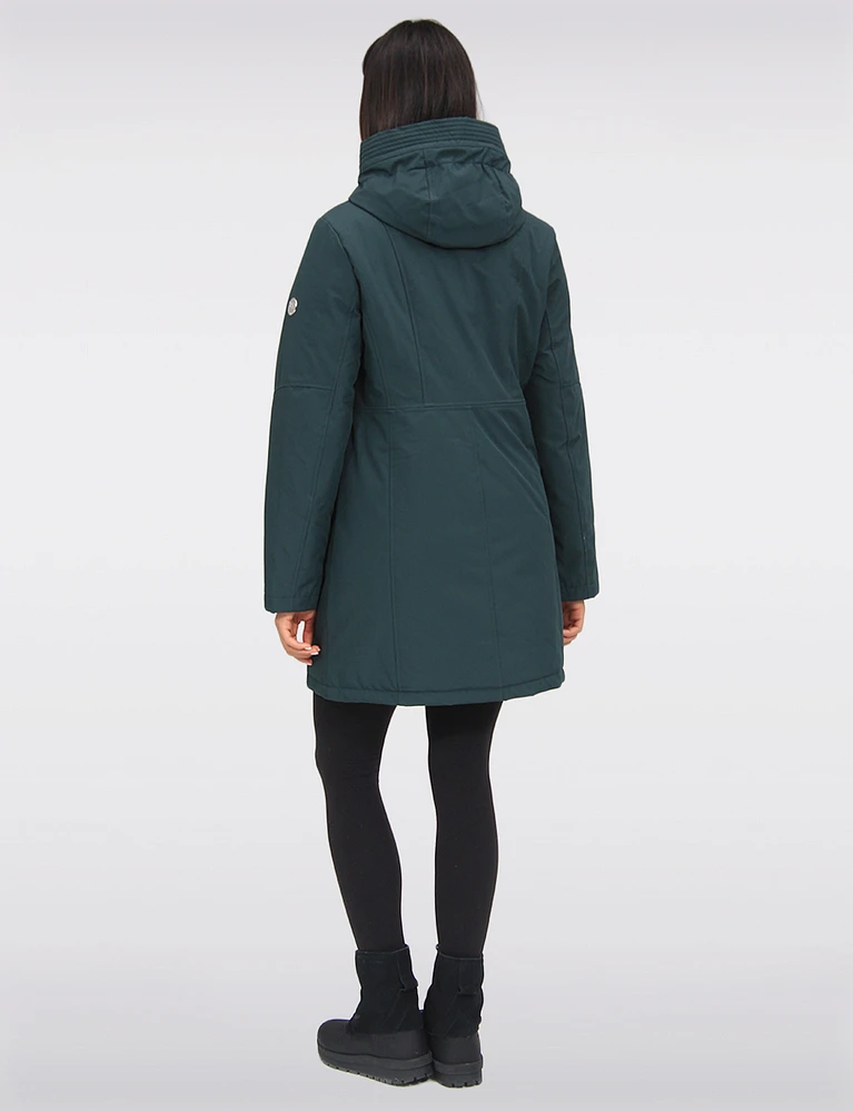 Polyloft Wind & Water-Resistant Hooded Vegan Parka Jacket by Saki