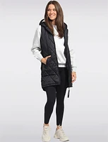 Breathe-Tech Vegan Puffer Vest With Hood & High-Low Hemline by Saki