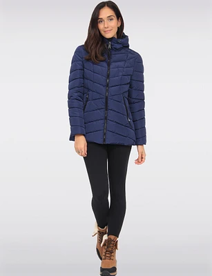 Chic Vegan Quilted Eco-Down Polyloft Hooded Puffer Jacket by Snoboll