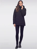 Eco-Down Puffer High Collar Faux Fur Lined Hooded Vegan Parka by Snoboll