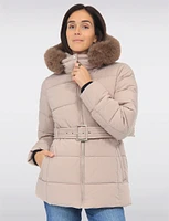 Eco-Down Puffer With Detachable Hood & Faux Fur Trim Vegan Parka by Snoboll