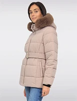 Eco-Down Puffer With Detachable Hood & Faux Fur Trim Vegan Parka by Snoboll