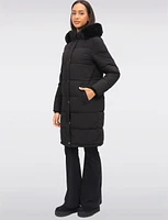 Slim Fit Polyloft® Puffer Jacket with Faux Fur Trim Hood Vegan Parka by Snoboll