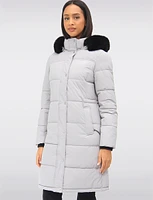 Slim Fit Polyloft® Puffer Jacket with Faux Fur Trim Hood Vegan Parka by Snoboll