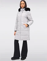 Slim Fit Polyloft® Puffer Jacket with Faux Fur Trim Hood Vegan Parka by Snoboll