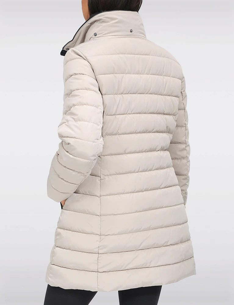 Vegan Eco-Down Puffer Coat With Detachable Hood & Faux Fur Trim by Snoboll