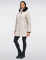 Vegan Eco-Down Puffer Coat With Detachable Hood & Faux Fur Trim by Snoboll