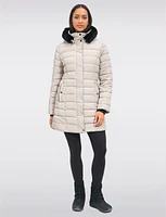 Vegan Eco-Down Puffer Coat With Detachable Hood & Faux Fur Trim by Snoboll