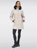 Vegan Eco-Down Puffer Coat With Detachable Hood & Faux Fur Trim by Snoboll