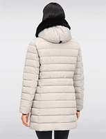 Vegan Eco-Down Puffer Coat With Detachable Hood & Faux Fur Trim by Snoboll