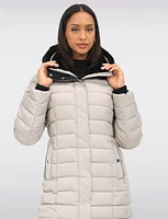 Vegan Eco-Down Puffer Coat With Detachable Hood & Faux Fur Trim by Snoboll