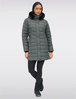 Vegan Eco-Down Puffer Coat With Detachable Hood & Faux Fur Trim by Snoboll